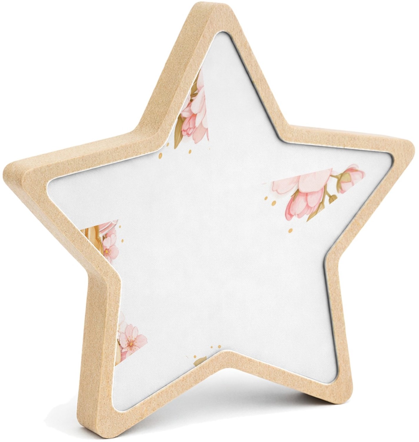 Mr Cadeautjes MDF fotolijst ster 14 x 13,5 - design Romantische seizoenskrans met cadeau-gevoel | cadeau Wit