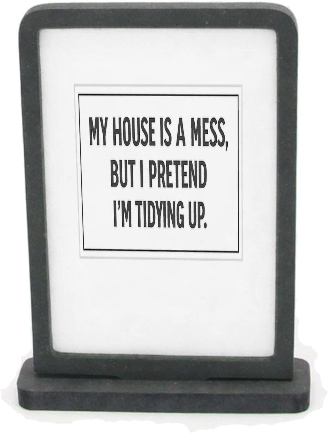Mr Cadeautjes Houten fotolijst rechthoek met MDF inleg - design Nette minimalistische typografie met droge zelfspot, maar da | cadeau Wit