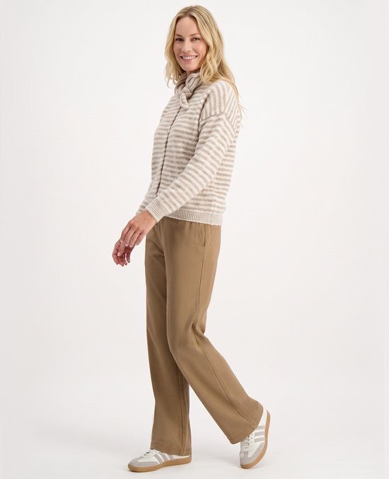 Je m'appelle Travelstof Dames Broek Straight fit Met stretch - Bruin - Maat XXL