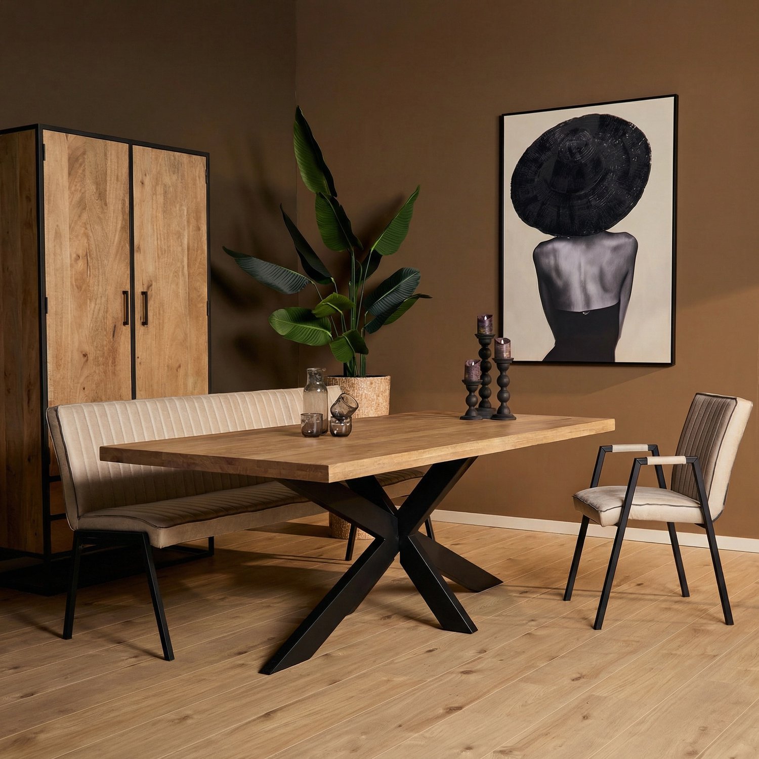 Starfurn Eettafel Dakota - Bruin - 100x240x76 cm
