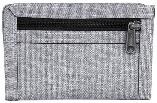 Grijze Eastpak MINI CREW portemonnee van textiel met een ritsvak en Eastpak-logo op de rits.