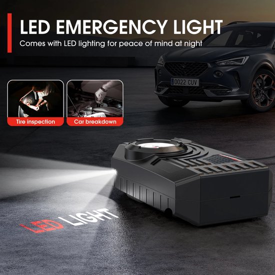 Mini Luchtpomp – Draagbare Bandenpomp – Digitale Compressor – Elektrische Pomp – Voor Auto, Fiets en Ballen — afbeelding 5