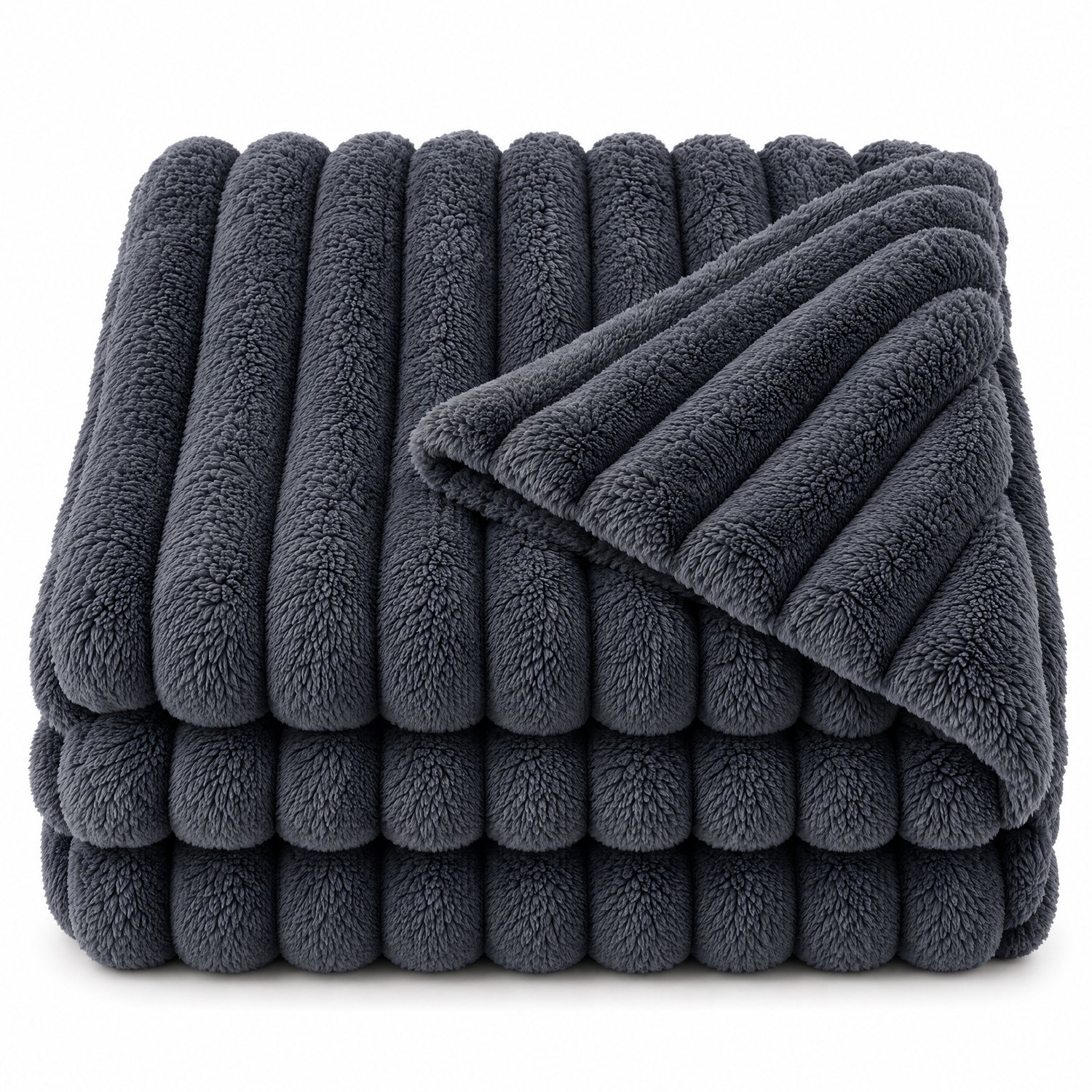 Levano Fleece Deken 150 x 200 cm Antraciet - Plaid Antraciet - Dekentje voor op de Bank - Warme Deken voor Rolstoel en Scootmobiel - Knuffeldeken Volwassenen en Kinderen - Fleece Plaid - Winterdeken Bed - Bankdeken Hond - Beddeken - Sprei