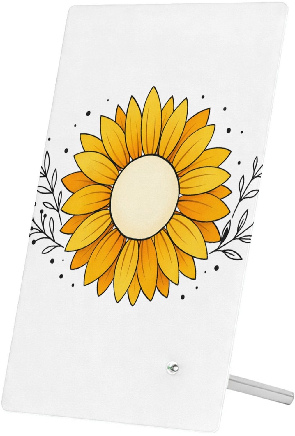 Mr Cadeautjes Glasframe 11 x 16 - design Een rustige, luxe complimentprint met een centraal symbool e | cadeau Wit