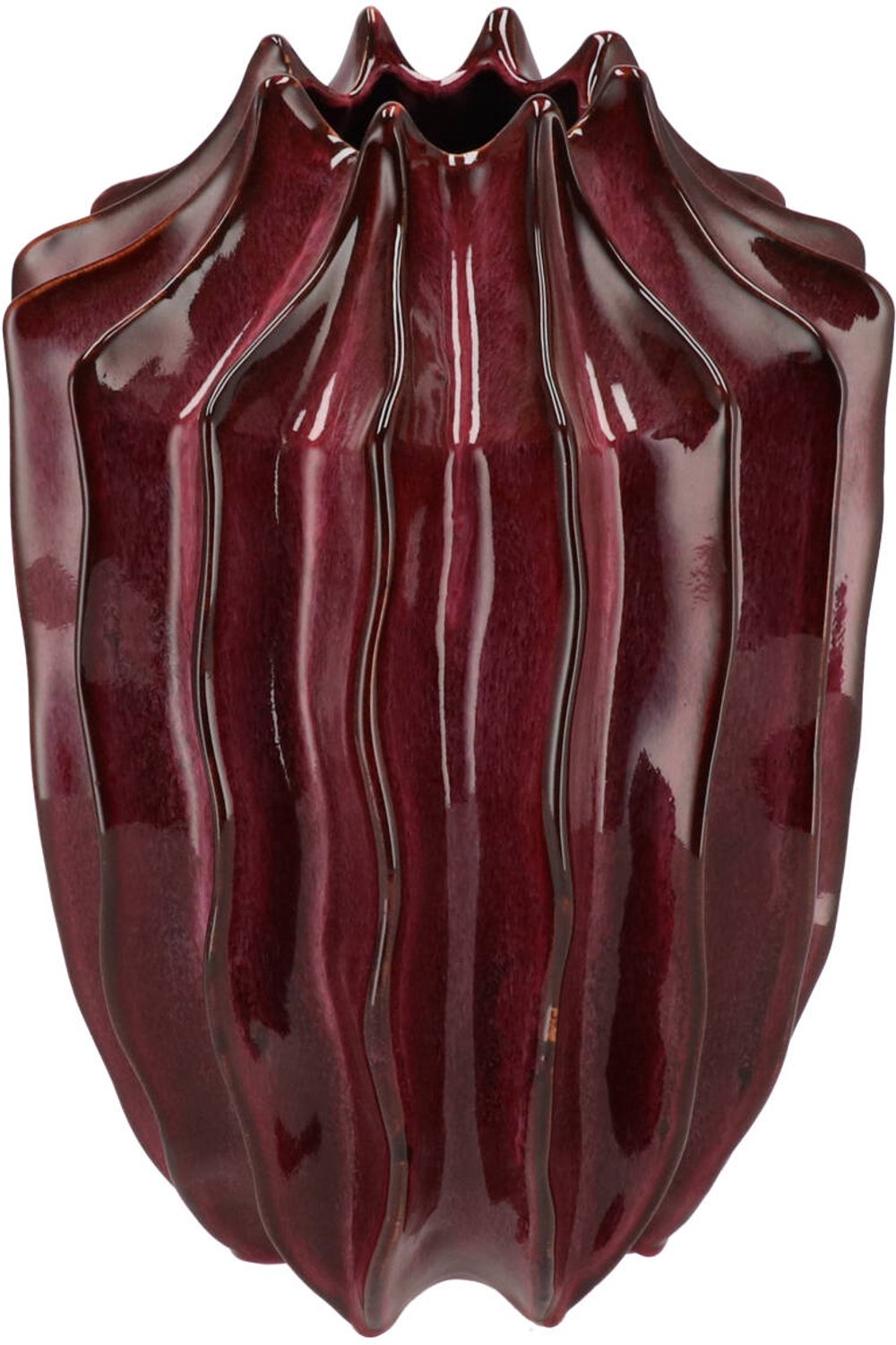 DK design Daan Kromhout - Vaas - Bloemenvaas - Juna - Keramiek - Burgundy - Paars - 25x25x37cm