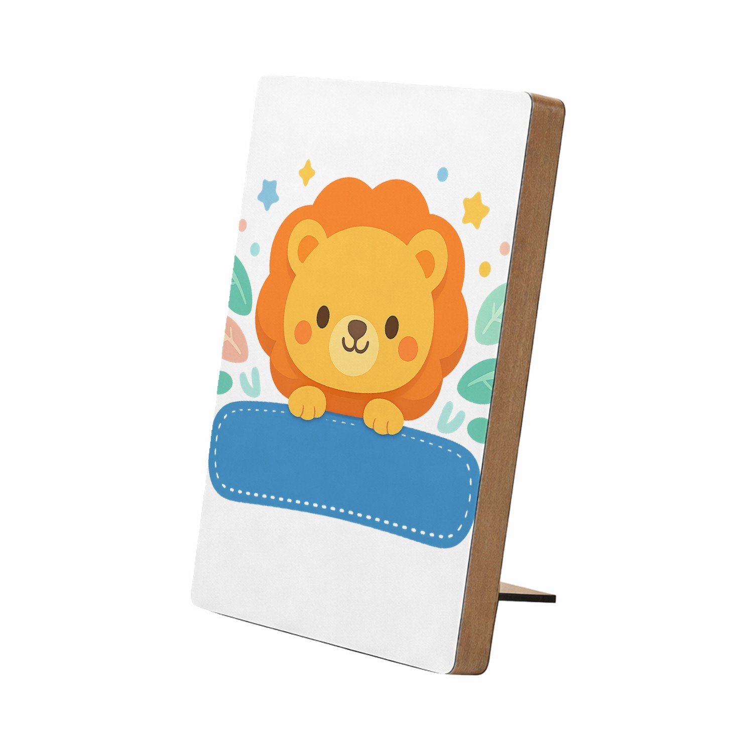 Mr Cadeautjes Glasframe/MDF 12,7 x 17,8 - design Een afgerond, vriendelijk dierportret met kleine decoratieve | cadeau Wit