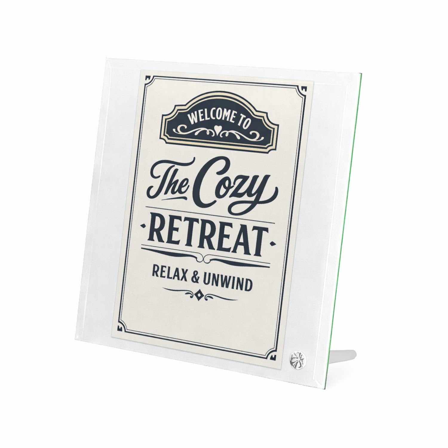 Mr Cadeautjes Glasframe 20 x 20 - design Een elegante 'service-hotel' poster met een speelse thuissfe | cadeau Wit