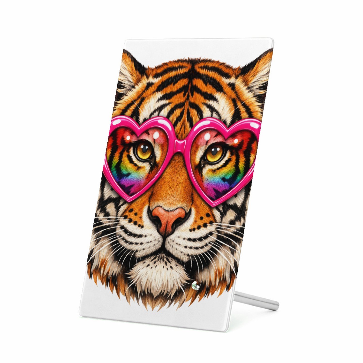 Mr Cadeautjes Glasframe 11 x 16 - design Een expressief dierengezicht met een speelse, zelfverzekerde | cadeau Wit