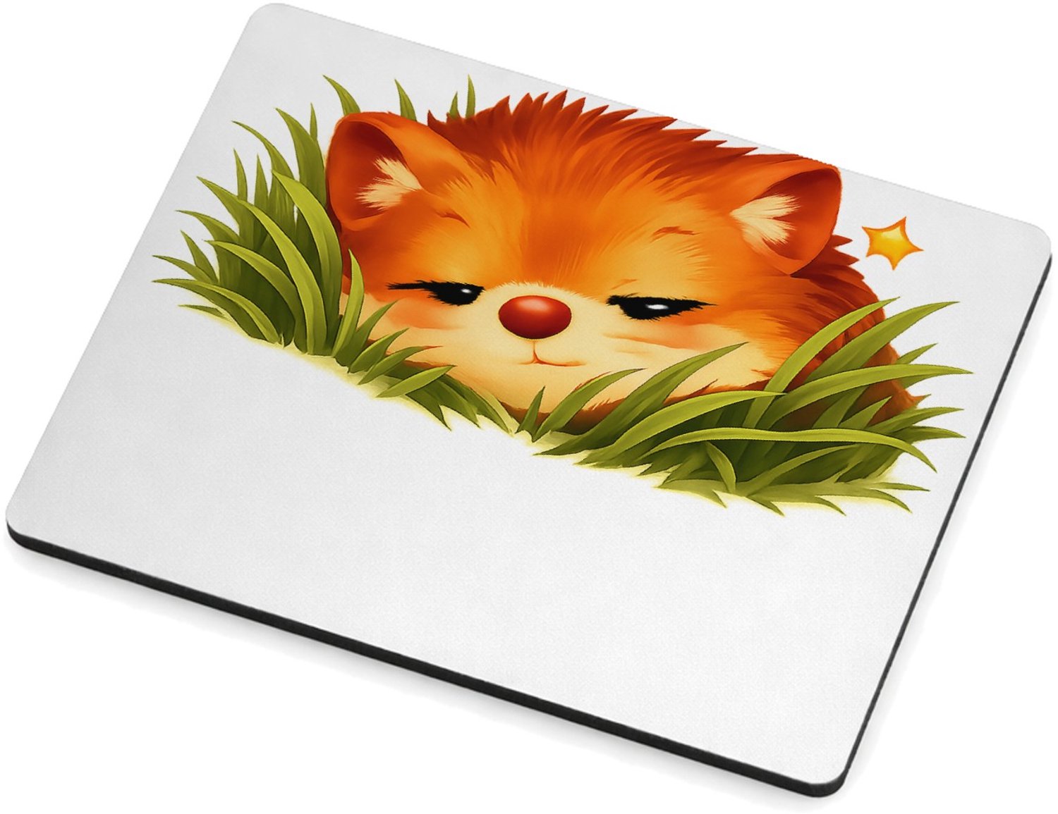 Mr Cadeautjes MDF magnetische fotolijst 9 x 7 - design Een slaperige egel die half verscholen zit tussen gras en me | cadeau Wit