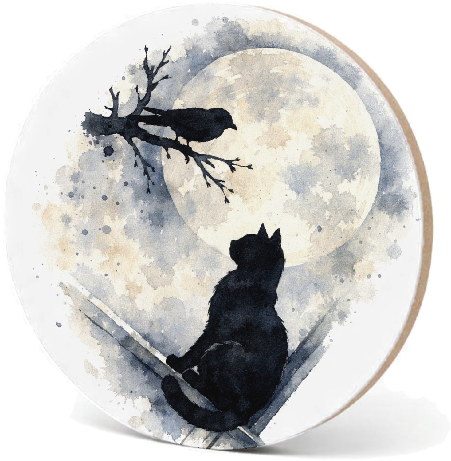 Mr Cadeautjes MDF fotolijst - design Een donker, elegant natuurbeeld met een andere hoofdvorm en | cadeau Wit