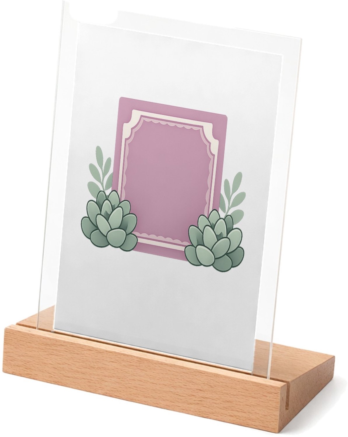 Mr Cadeautjes Glasframe met vaste tekst - design Een ronde plantenhanger met speelse quote en zachte pastelbl | cadeau Wit