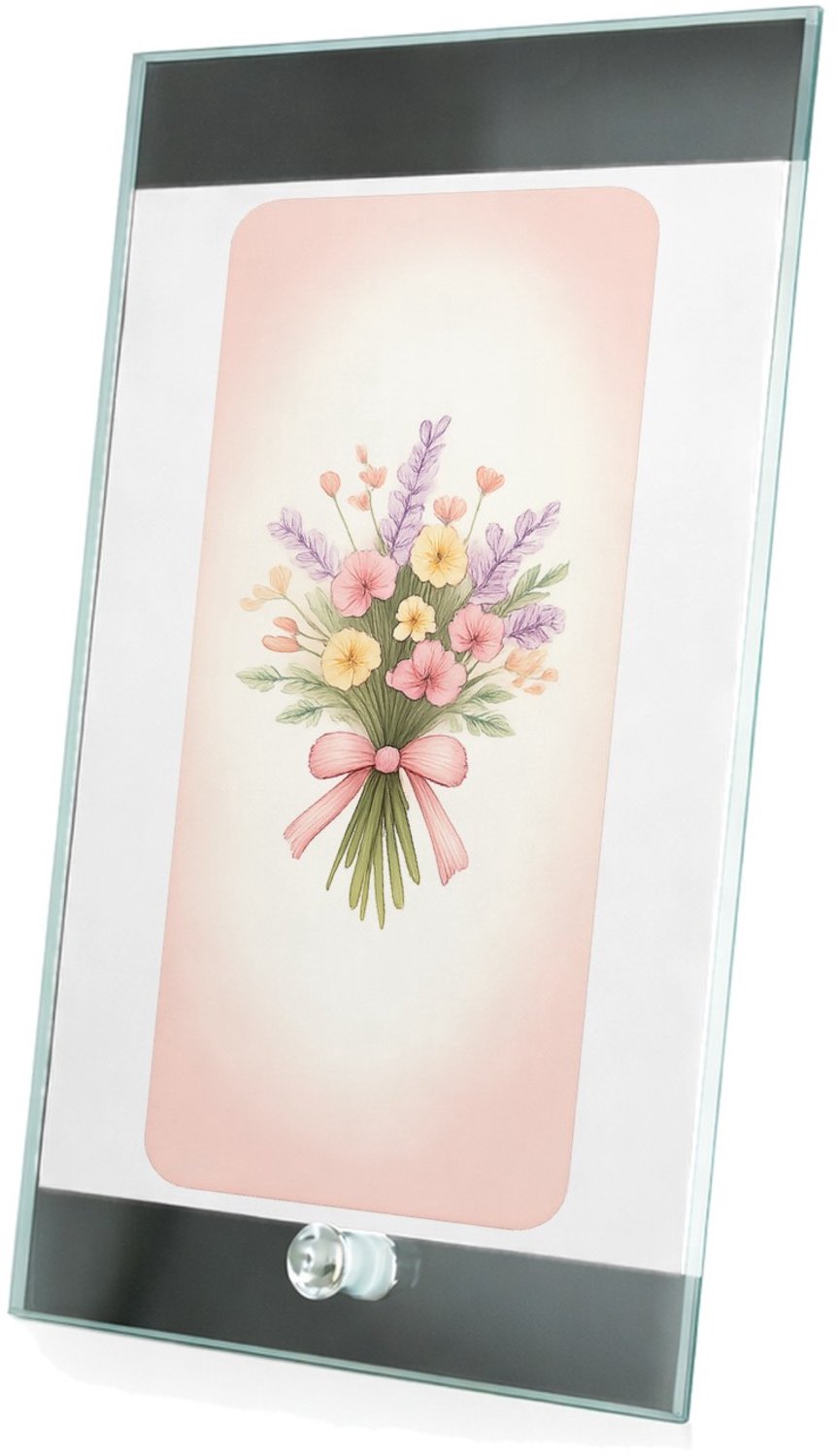 Mr Cadeautjes Glasframe 15 x 23 - design Een serie elegante natuurboeketten in zachte cadeaustijl, ma | cadeau Wit