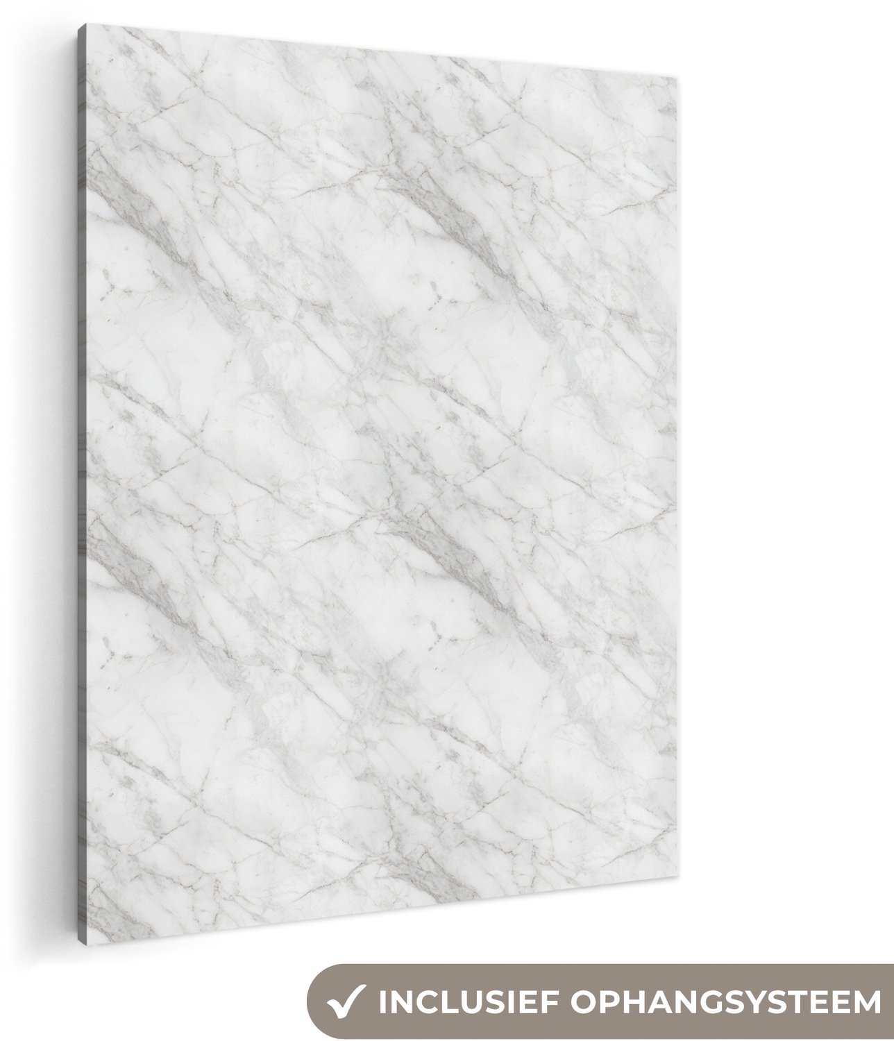 Canvas schilderij 120x160 cm - Exclusieve wanddecoratie Klassiek - Marmer - Grijs - Muurdecoratie woonkamer - Slaapkamer decoratie - Kamer accessoires - Schilderijen op canvas groot XXL