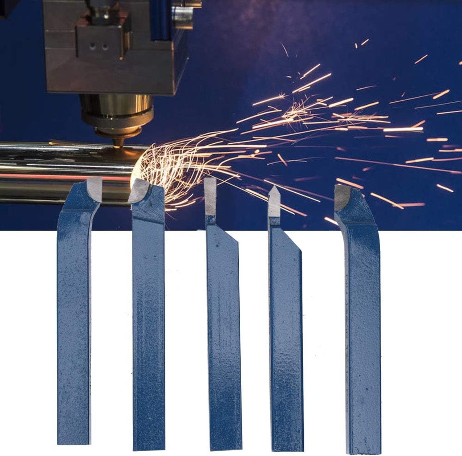 Draaigereedschap Groefgereedschapset Sterke Slijtvastheid voor Semi-automatische Draaibanken 5 Stuks 10x10mm voor Professioneel Gebruik (8 * 8 mm)