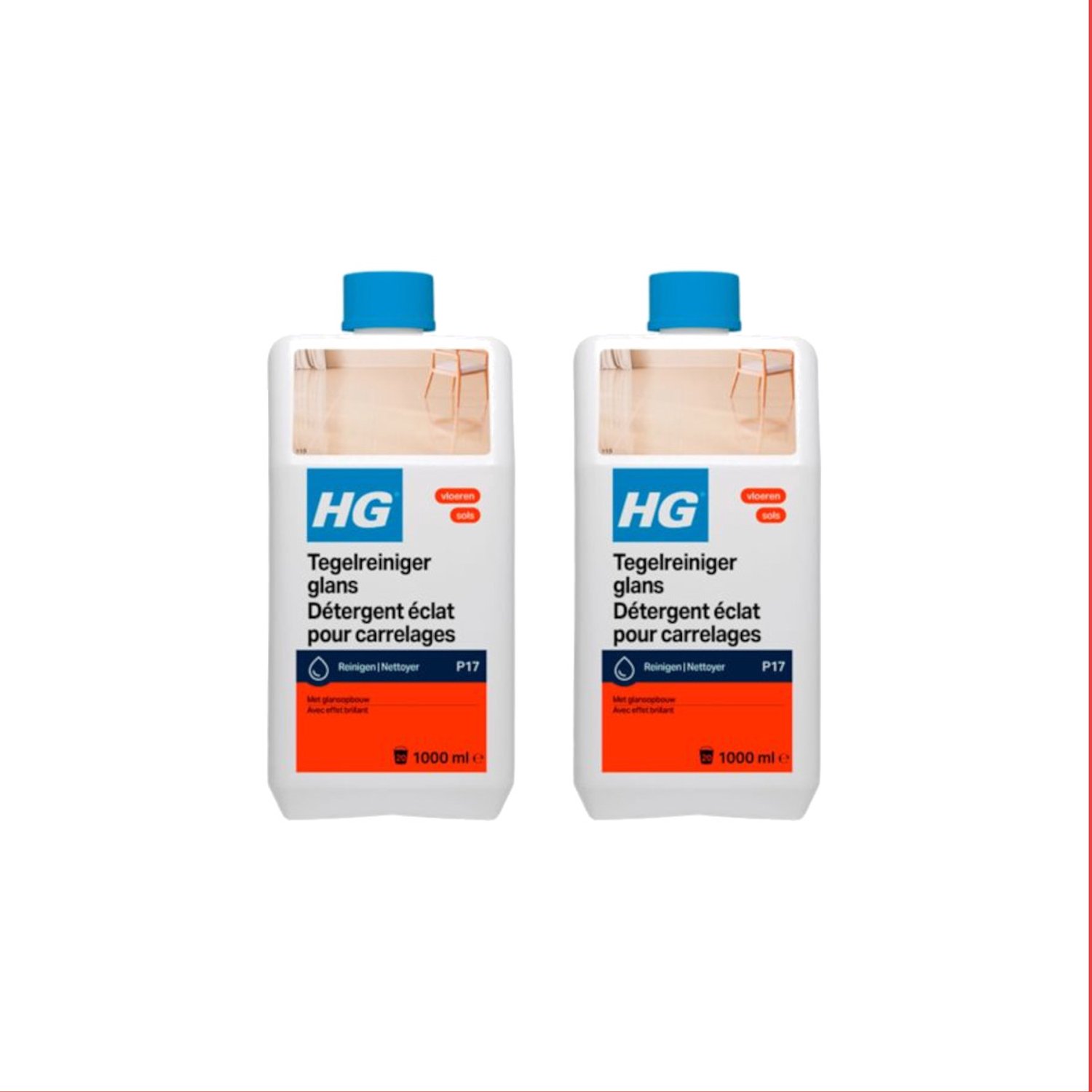 HG Tegelreiniger Glans - Multipack - Reiniger - 2000ml (2x1000ml)