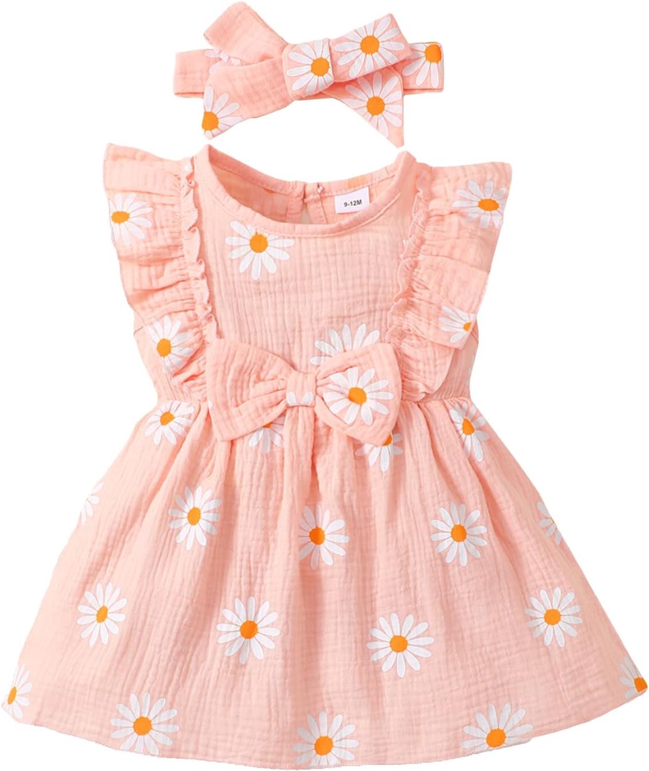 Jurken voor pasgeborenen, casual jurken met madeliefjes, geschenken, babykleding voor meisjes, met hoofdband