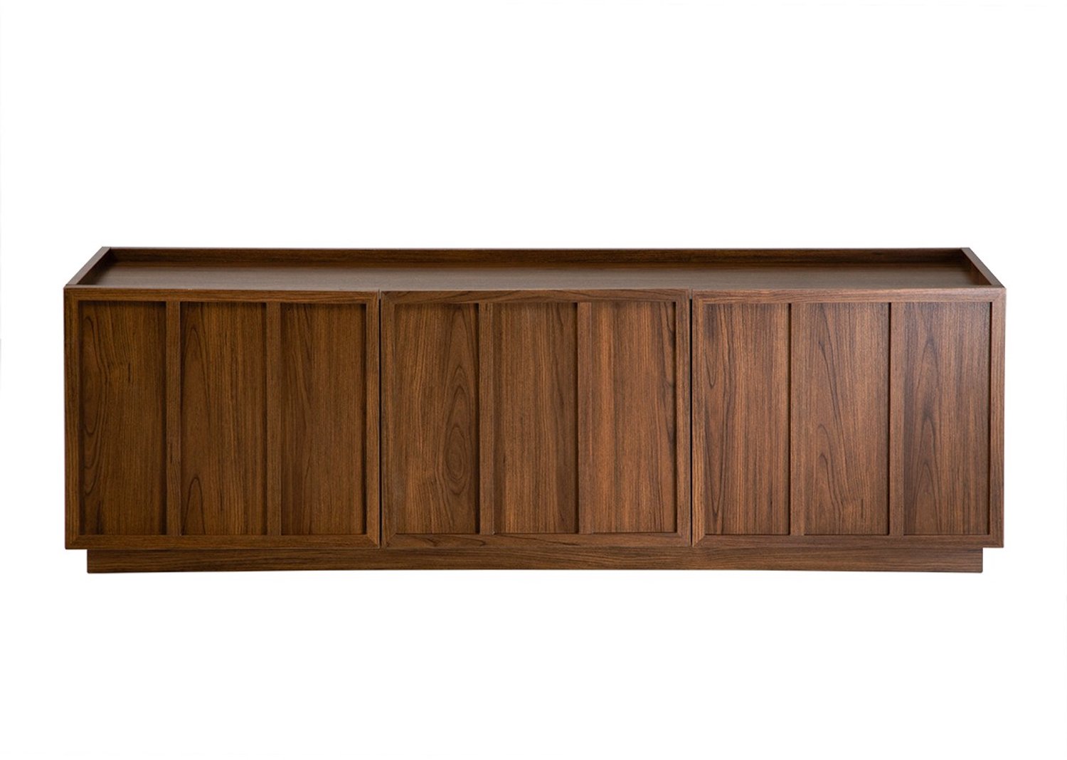 CALICOSY - TV-meubel met 3 deuren in notenhoutlook B140 cm - ABEL