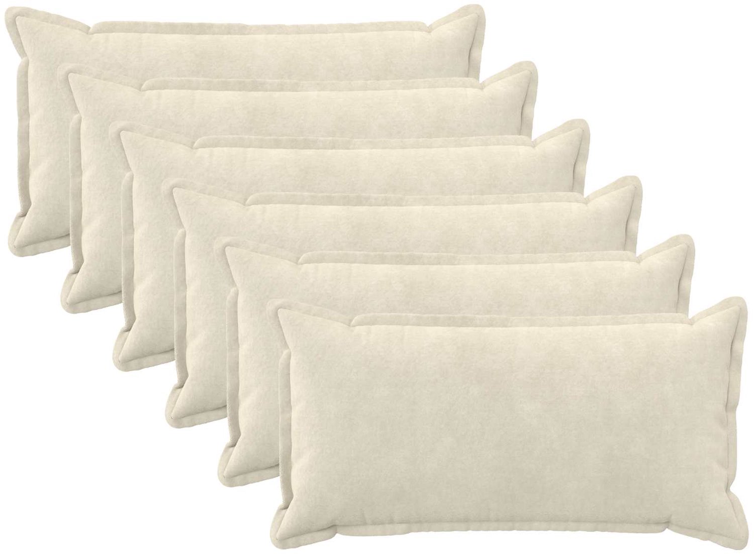 vidaXL Dekenkussen - 6 - st - HOUTEN - Crèmekleurig - 40 - x - 80 - cm