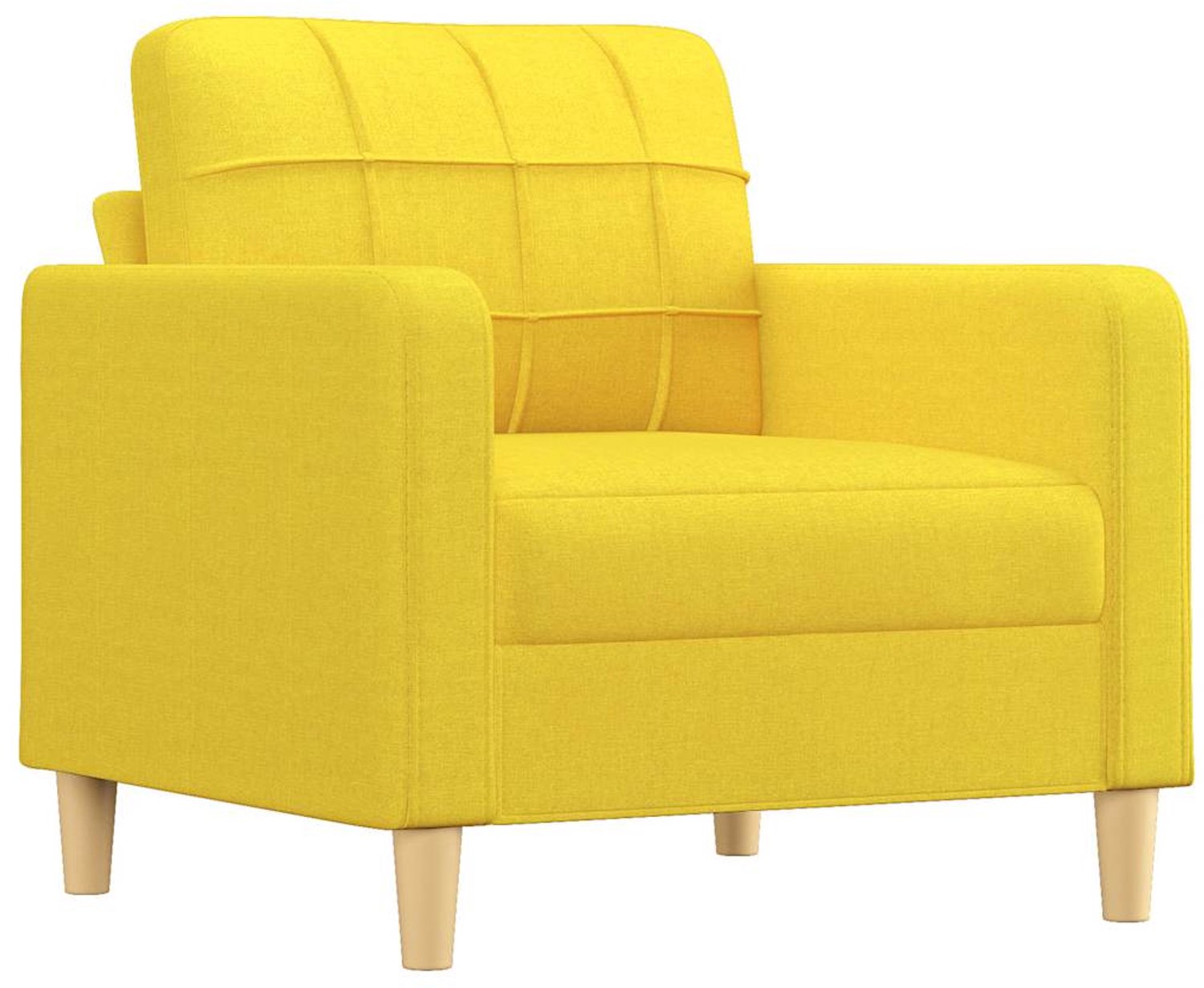 vidaXL Fauteuil - 60 - cm - stof - lichtgeel