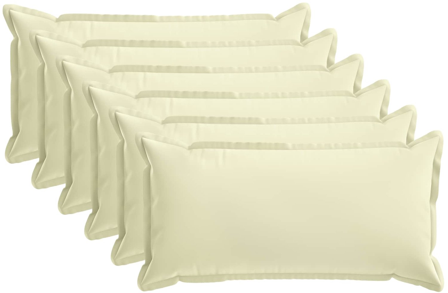 vidaXL Dekenkussen - 6 - st - HOUTEN - Crèmekleurig - 40 - x - 70 - cm - Polyester