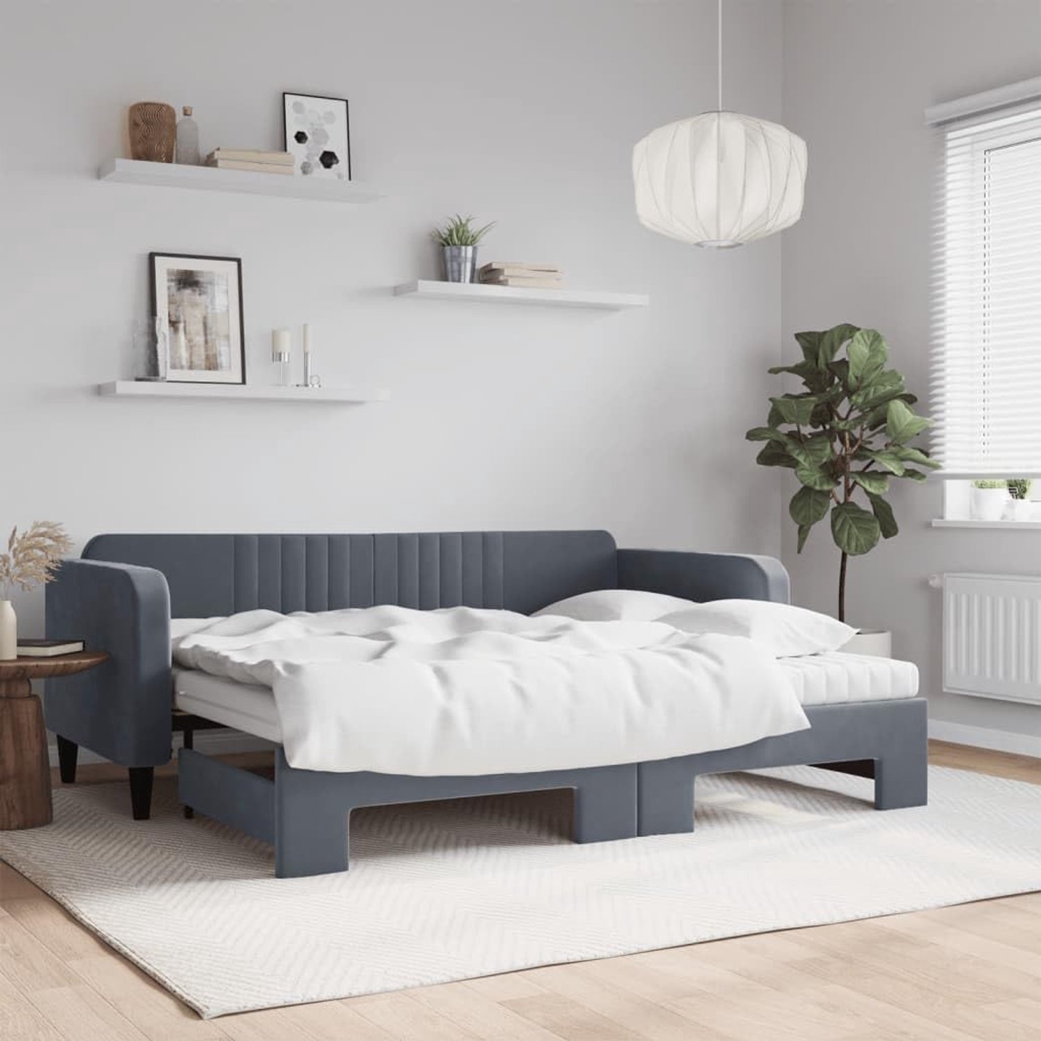 2 in 1 schuimmatras slaapbank met onderschuifbed 90x200cm
