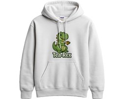 Grappig Dinosaurus Hoodie – Tea-Rex – Leuk Cadeau – Unisex Hoodie voor Dames & Heren – Humor Cadeau