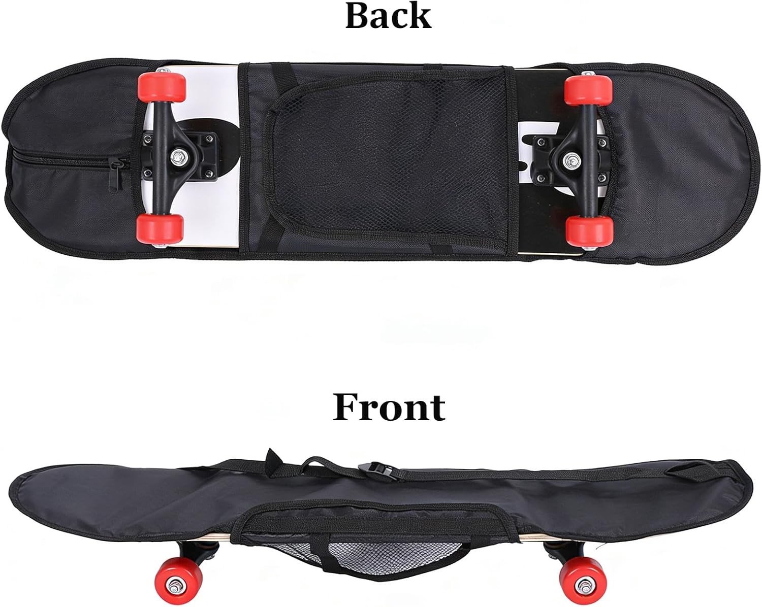 Waterdichte longboard tas met mesh pocket perfect voor het beschermen van skateboards tijdens reizen en outdoor activiteiten 2-delige set.