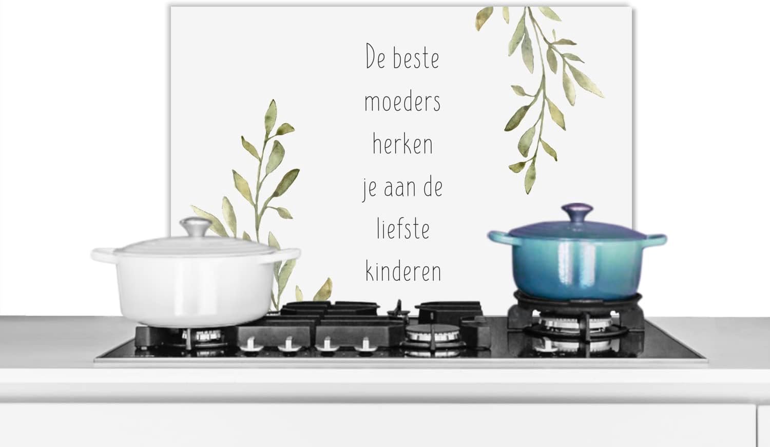 Spatscherm Keuken - 60x40 cm - De beste moeders herken je aan de liefste kinderen - Spreuken - Quotes - Mama