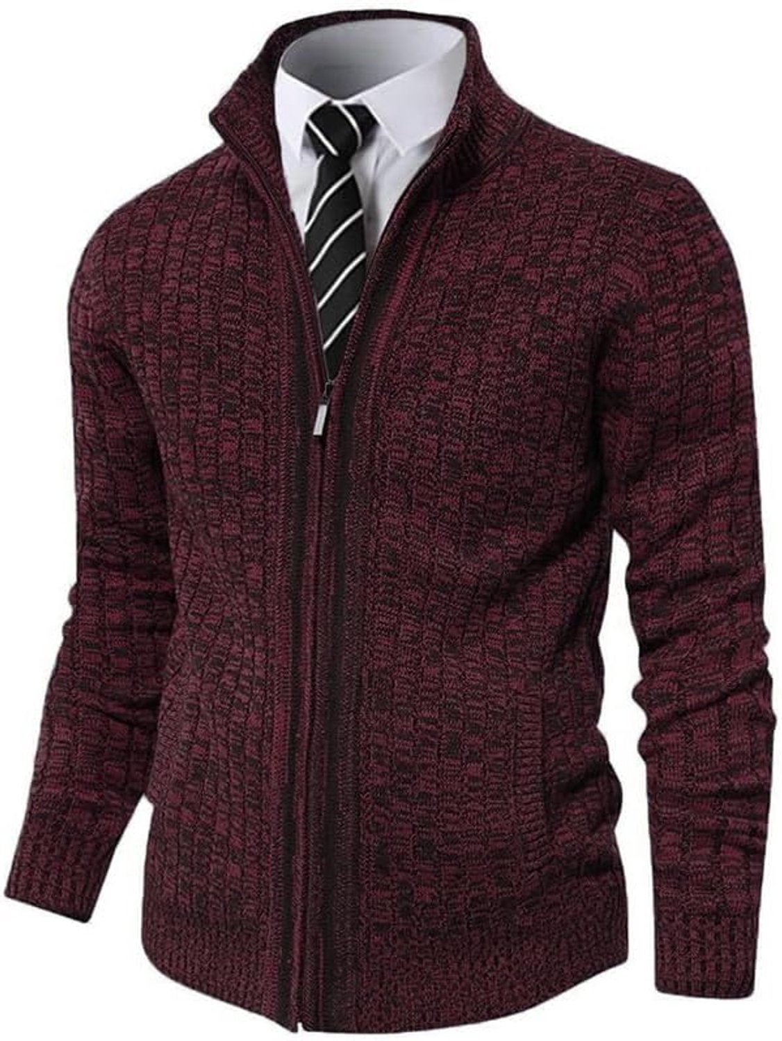 Herfst, winter, met ritssluiting, slim fit, informele mesh jas, rechte kraag, lange mouwen, met 2 zakken