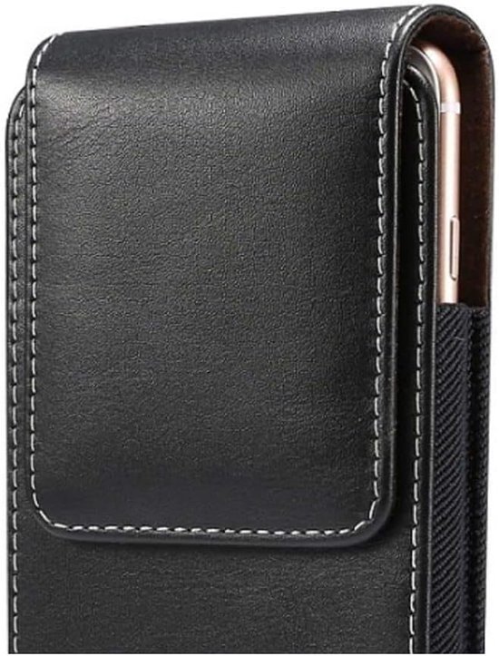 Leather Case with Belt Loop voor Oukitel C62 Pro (2025) - Black — afbeelding 4