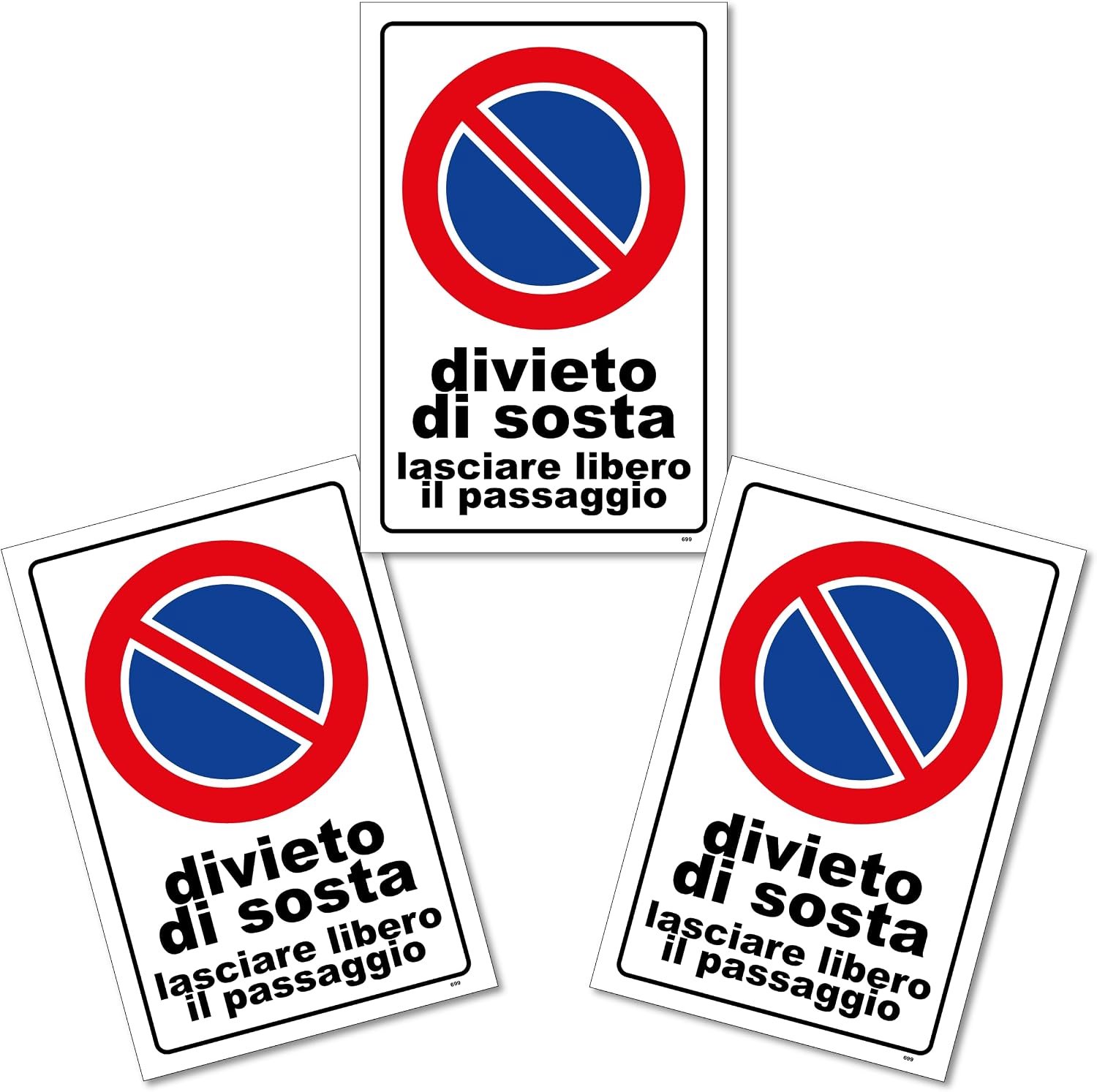Set van 3 wegverbodsborden, 30 x 20 cm, van pvc, hoge zichtbaarheid en weerbestendig, van ver zichtbaar, ideaal voor buiten, snelle installatie, lange levensduur