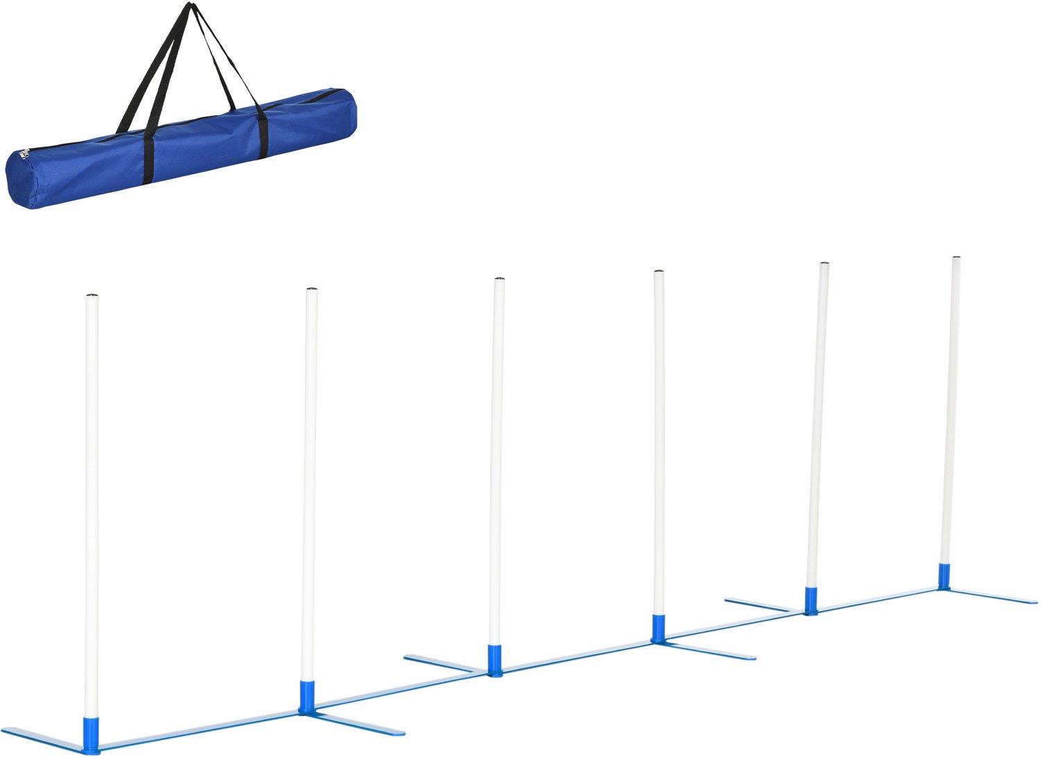 Agilityset 6-delig voor hondentraining met 6 slalomstokken