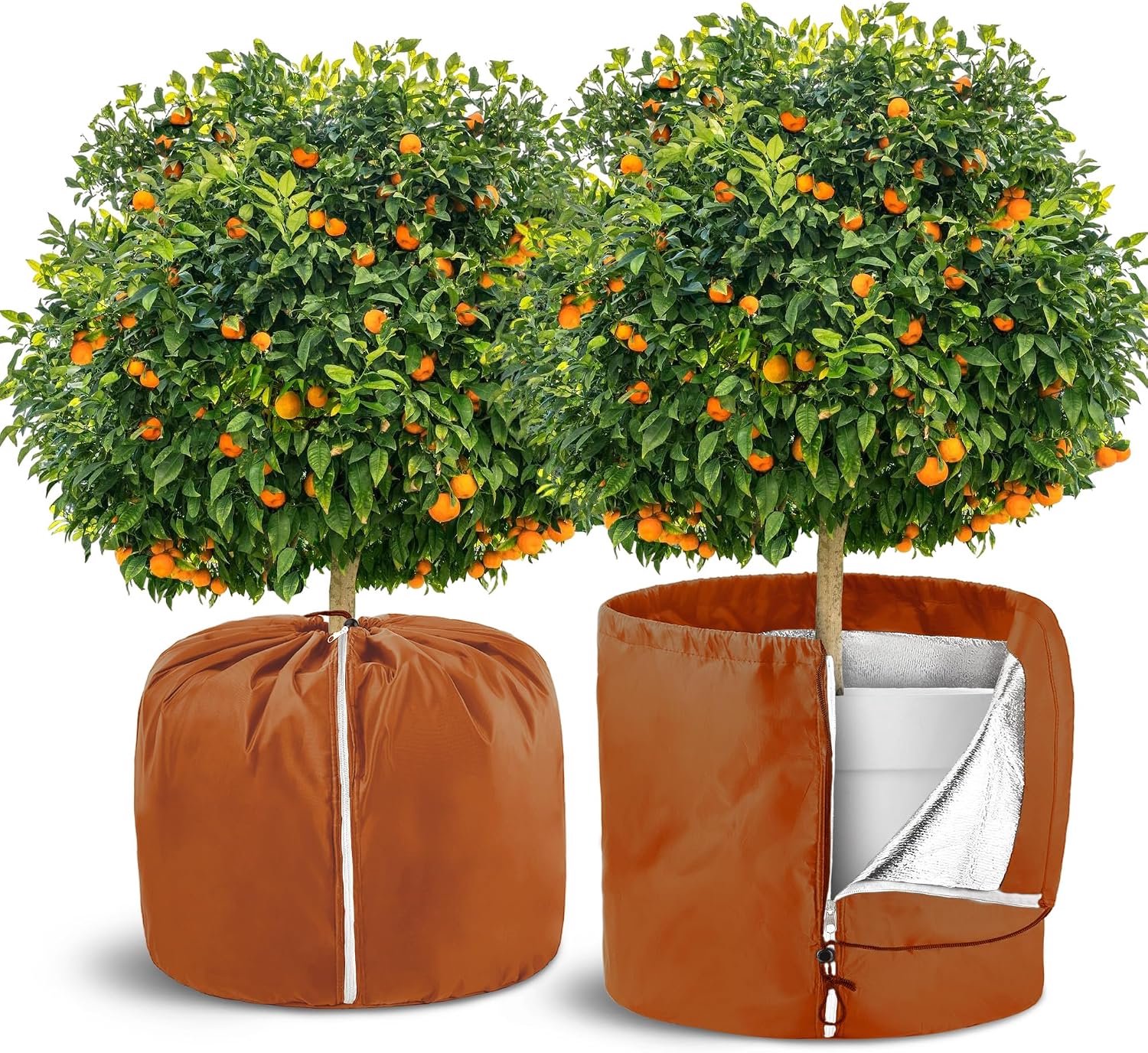 YAGXIG Geïsoleerde plantenhoes – Bescherming voor potplanten – Vorstbeschermingszak – Winterbescherming voor buiten – Plantenhoes – 45 x 50 cm – Oxford-stof – Geschikt voor wintergebruik