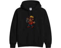 Grappig Hip-Hop Hoodie – Boombox en Gouden Tanden – Urban Outfit – Unisex Hoodie voor Dames & Heren – Origineel Cadeau