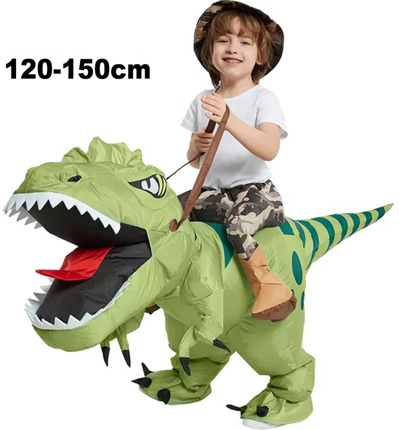 Opblaasbaar Dinosauruspak Voor Kinderen - Opblaasbaar T-Rex-Kostuum Voor Halloween - Halloweenkostuums Voor Jongens En Meisjes