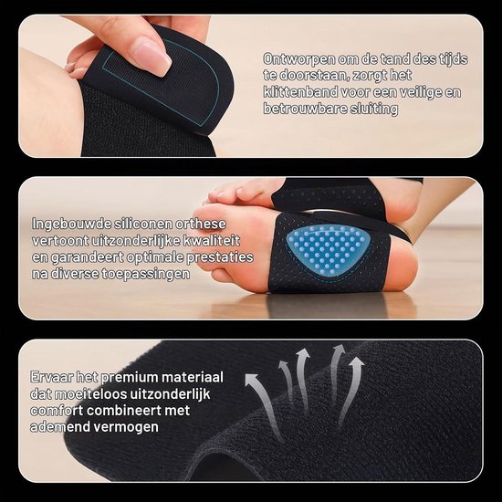 Plantarfasciitis Bandages voor Voetpijn, Enkelsteun en Siliconen Hak voor Sport en Wandelen - 2 Stuks — afbeelding 3