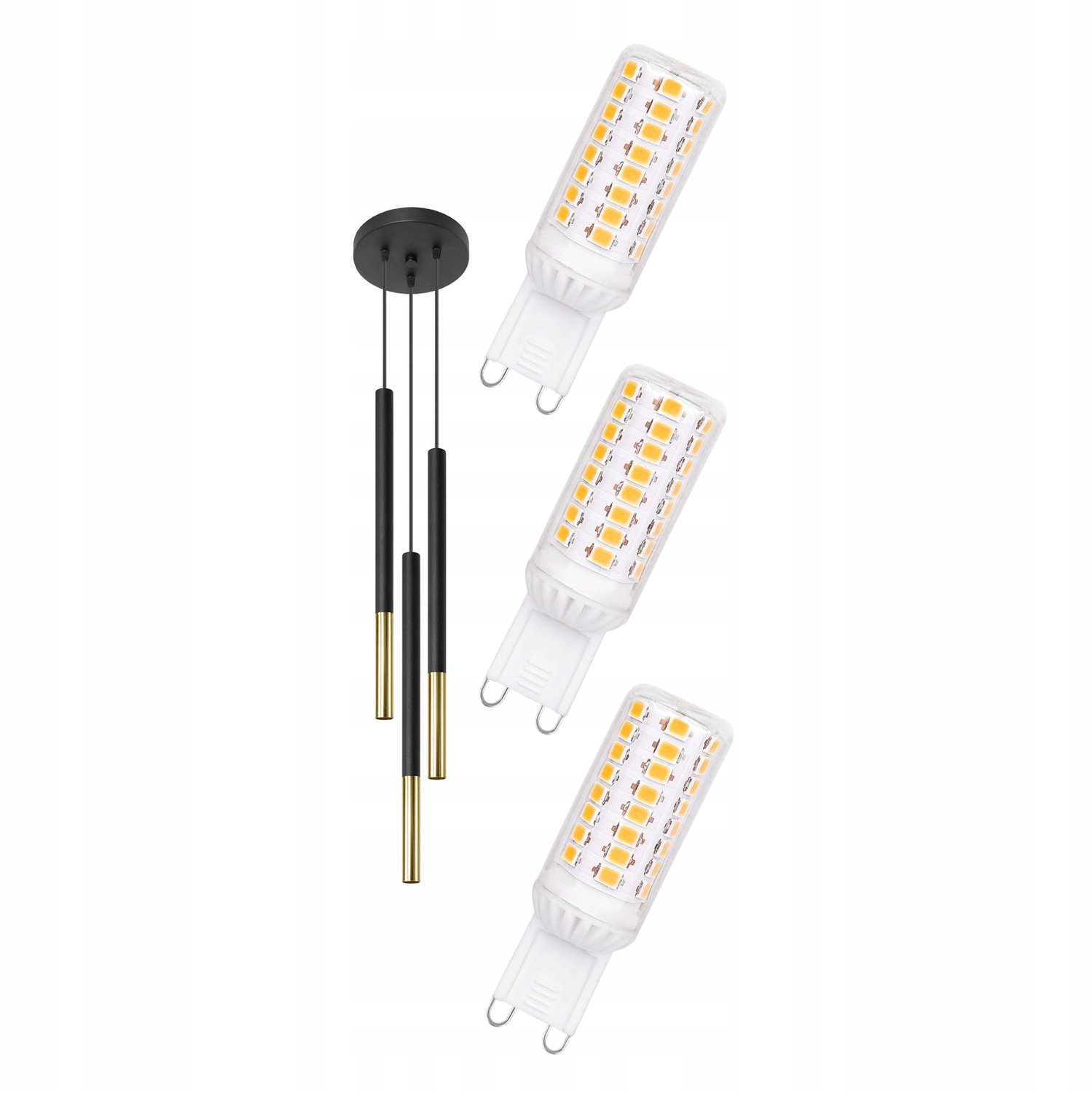 Moderne Zwarte & Gouden Hanglamp met 3 Tubes - Elegant boven Eettafel