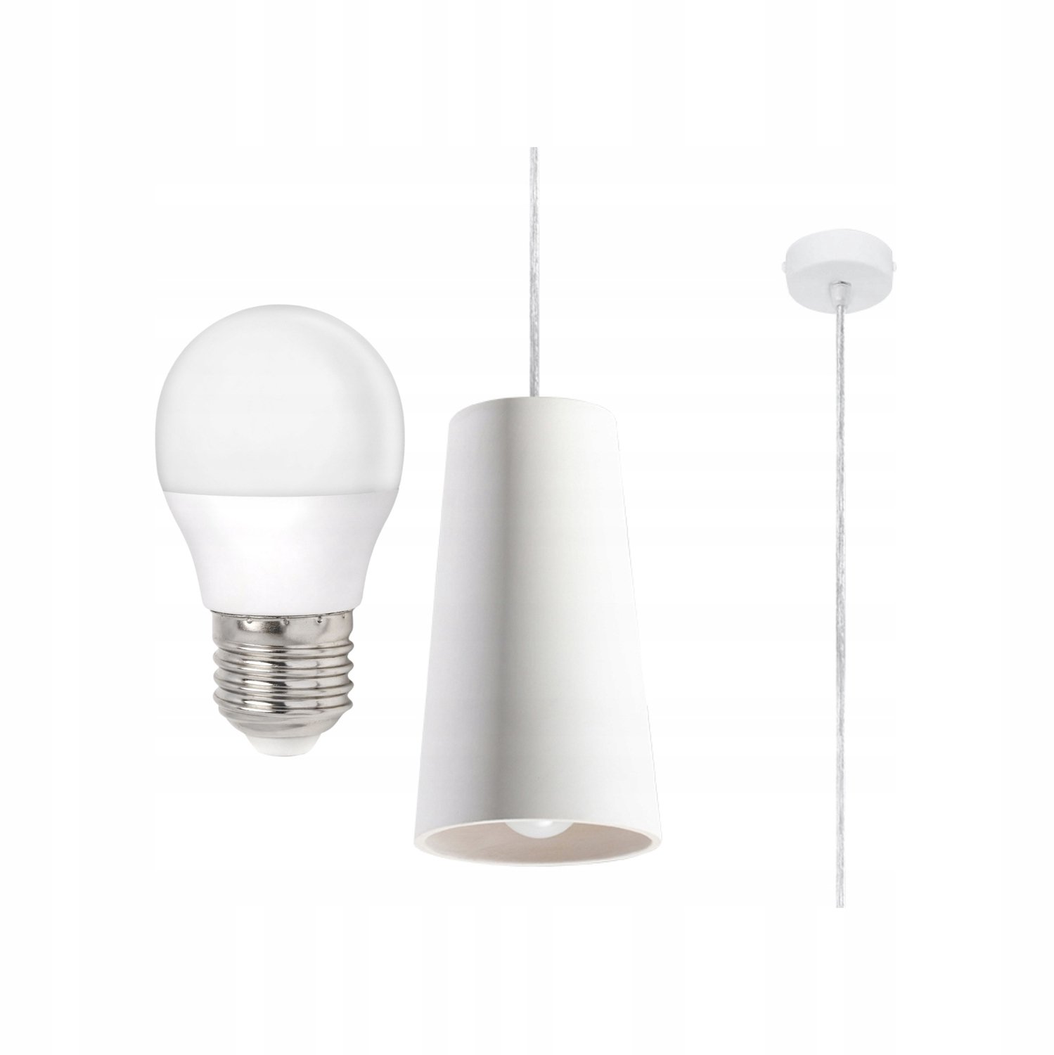 GASPAR 1 hanglamp wit E27 15W - Inclusief LED lamp