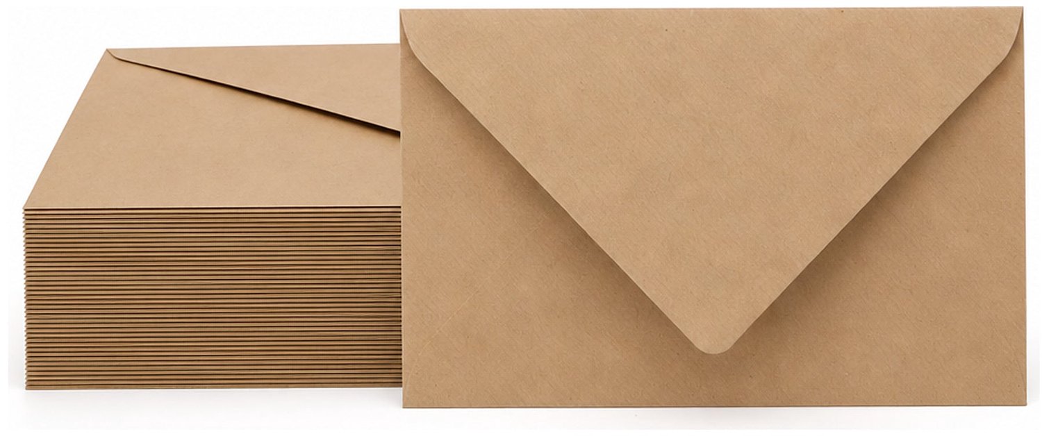 Enveloppen Kraft Lichtbruin 9x14 cm - 100 stuks - 120 gram - Kraft Enveloppen - Wenskaart Envelop