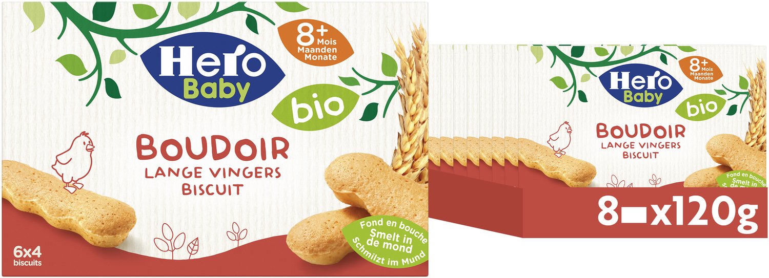 Hero Baby Lange Vingers - Babymaaltijd - Babykoekjes - Bio - 8 x 120g