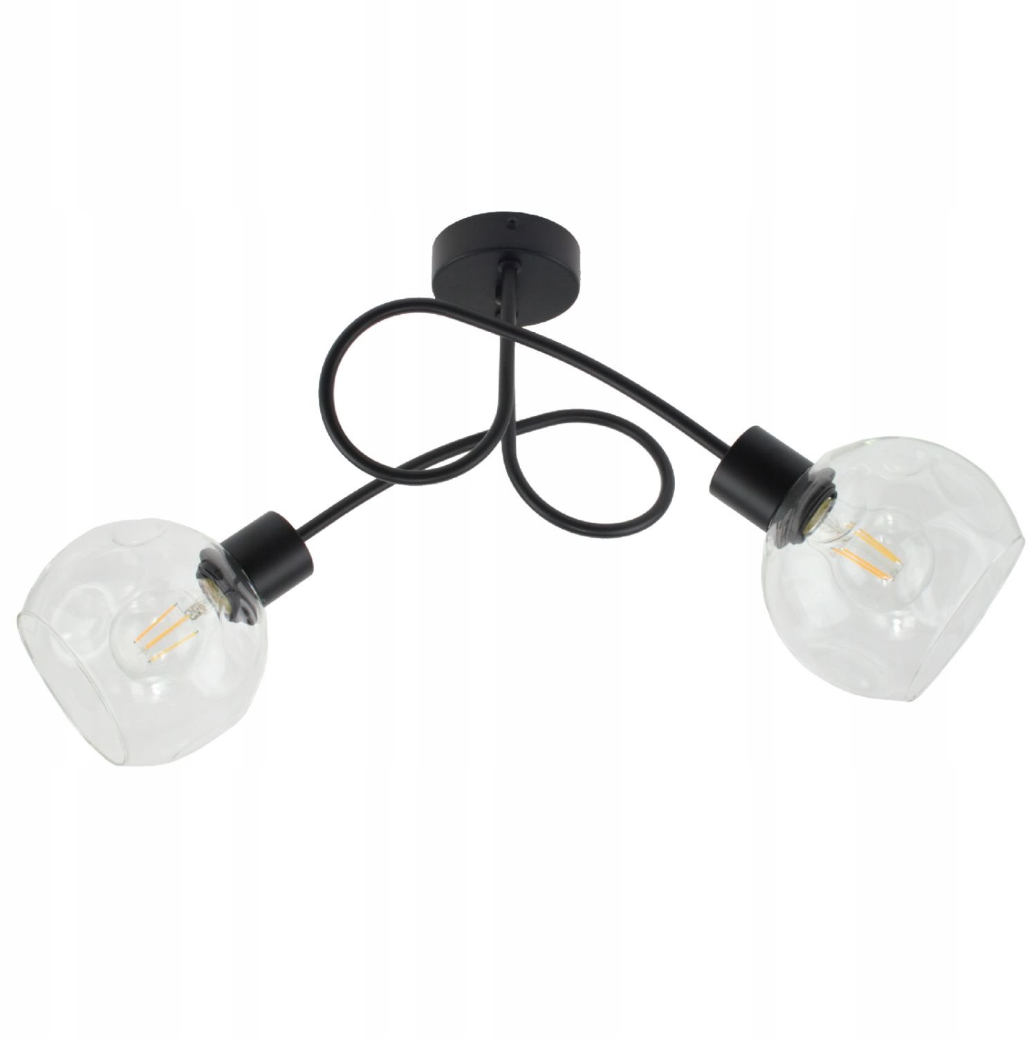 Moderne Zwarte Plafondlamp Twist LED E27 2-lichts