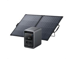 Anker SOLIX S2000 draagbaar powerstation met 200W zonnepaneel-Zonnegenerator met 2010Wh LiFePO4-batterij - 1500W continu vermogen - 3000W piekvermogen - UPS <10ms en 200W zonnepaneel