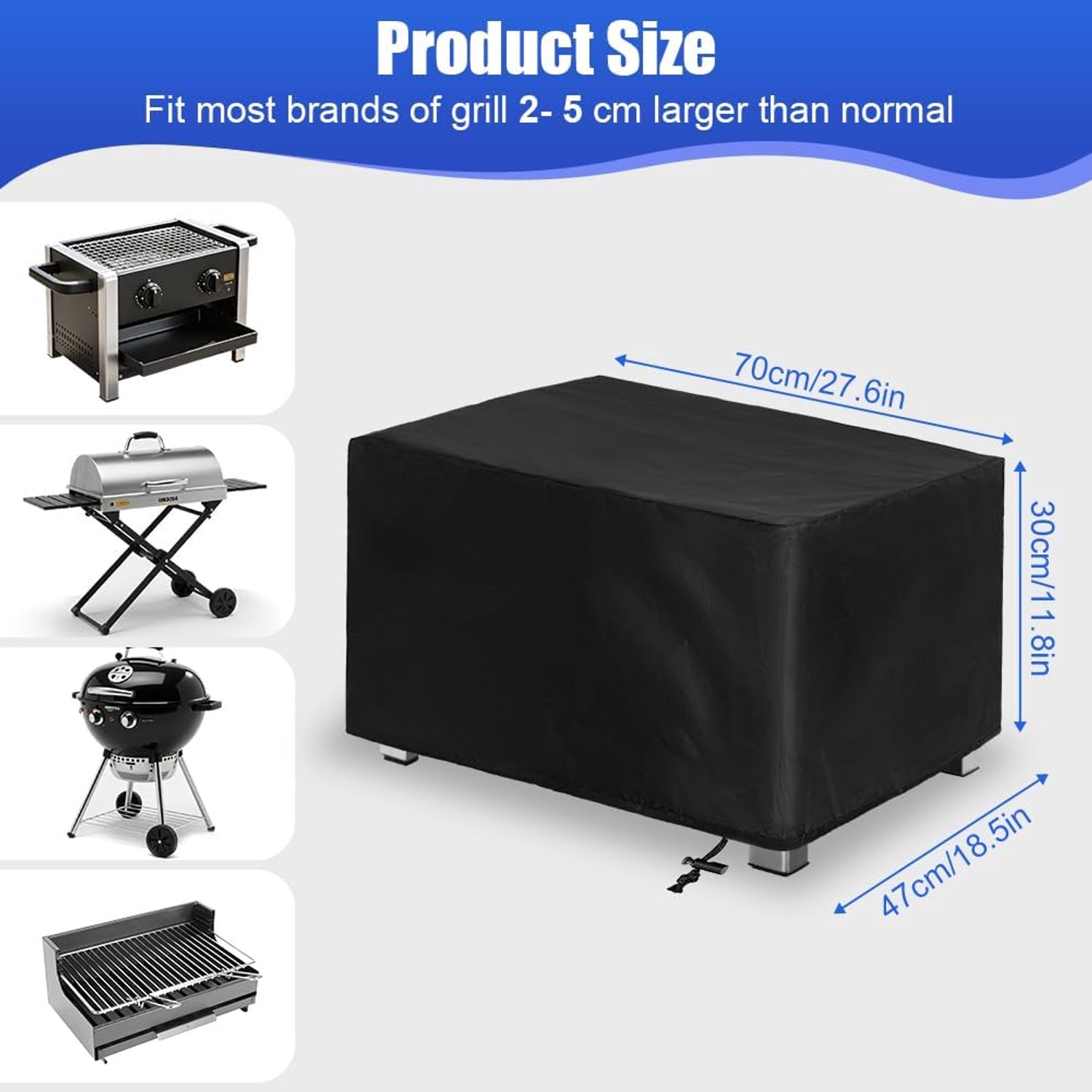 Famanu - Grill afdekhoes - Bescherming tegen weersinvloeden - Weerbestendig 210D Oxford - Zwart 1 stuk
