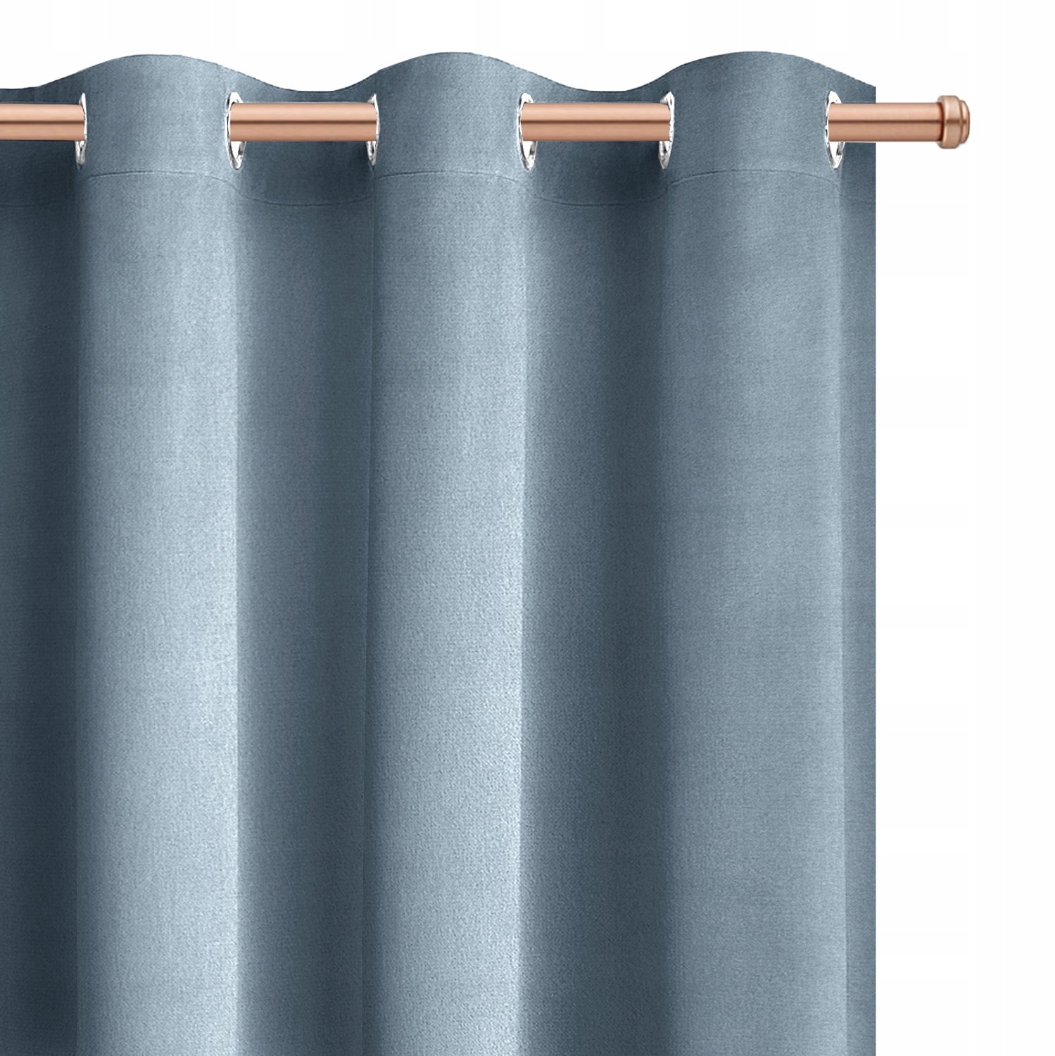 Pastel Blauwe Velours Gordijn met Ring 140x250cm - Verduisterend