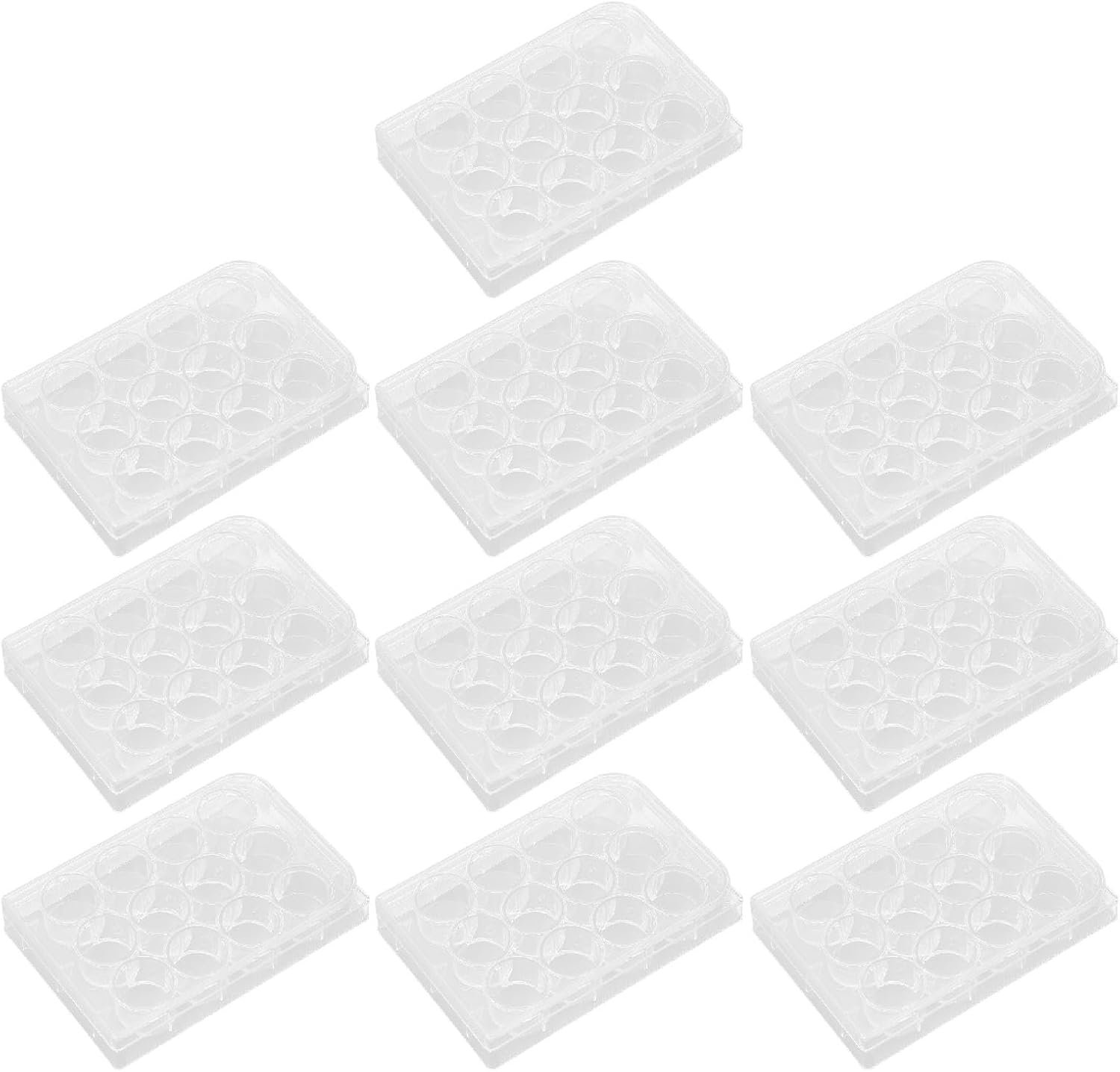 Weefselcultuurplaat, 10 stks met 10 deksels, die scheurstuur, praktisch voor de biologieruimte voorkomen, veel gebruikt in laboratoria, voor studenten en onderzoekers van (12 Holes)