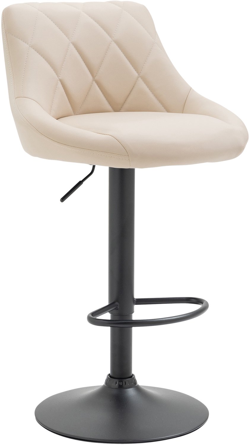 Luxe Comfort Barkruk - Kunstleer - Crème zwart/creme