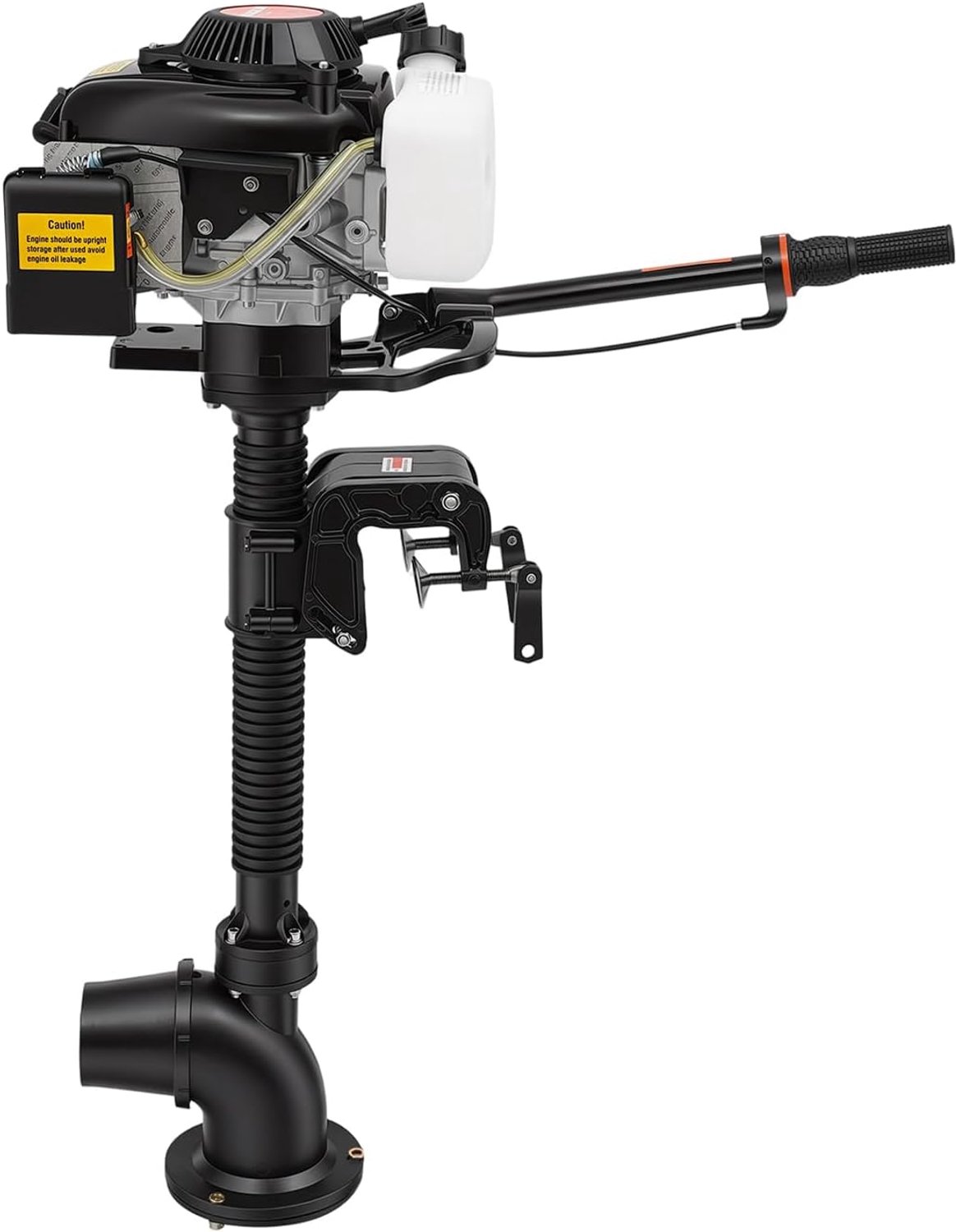 4 pk viertakt buitenboordbenzinemotor, luchtgekoelde met CDI-ontsteking, waterpomp, compacte bootmotor voor rubberboot, visboot, kajak, betrouwbare marine benzinemotor voor vrije tijd op het water