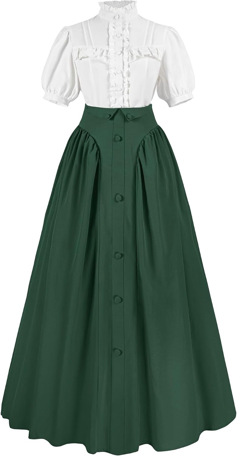 Kleding voor dames, victoriaanse jurk, renaissancekostuum, carnavalskostuum, exclusief blouse en rok