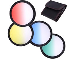 Afgestudeerde Kleurfilters 72mm Rood Geel Blauw Groen Afgestudeerd Filters Set Voor Olympus M.Zuiko Digitale ED 40-150mm f/2.8 PRO Lens, Voor Olympus M.Zuiko Digitale ED 12-100mm f/4 IS PRO Lens