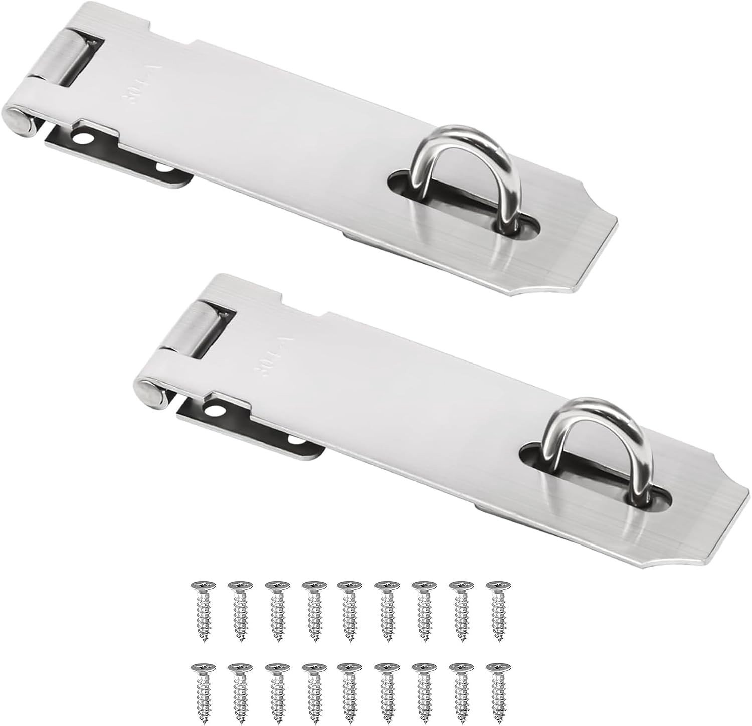 RVS Hasp Lock 4 Inch - 2 Stuks Sloten voor Veiligheid en Beveiliging van Kasten en Poorten met Schroeven